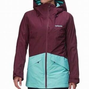 Patagonia Women's Ski Jacket - Maroon and Aqua